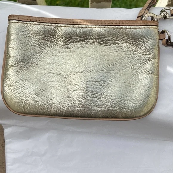 Coach Gold Wristlet Used - Picture 6 of 14
